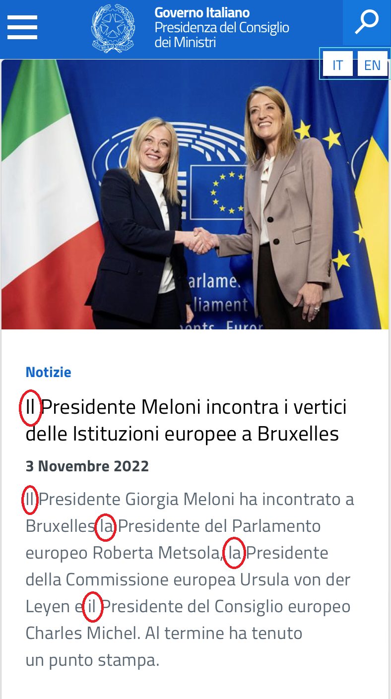 meloni articolo maschile